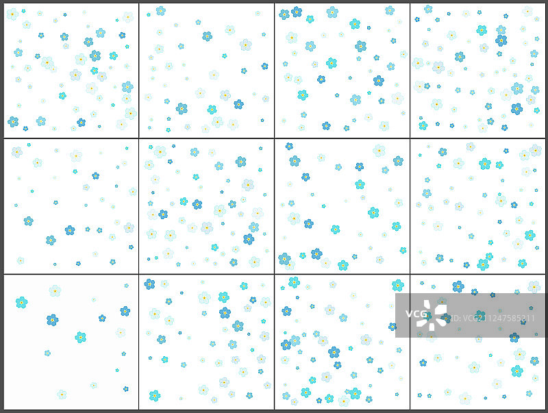 勿忘我简约花朵设计现代套装图片素材