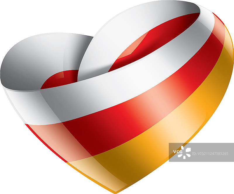 白色背景上的南奥塞梯国旗图片素材