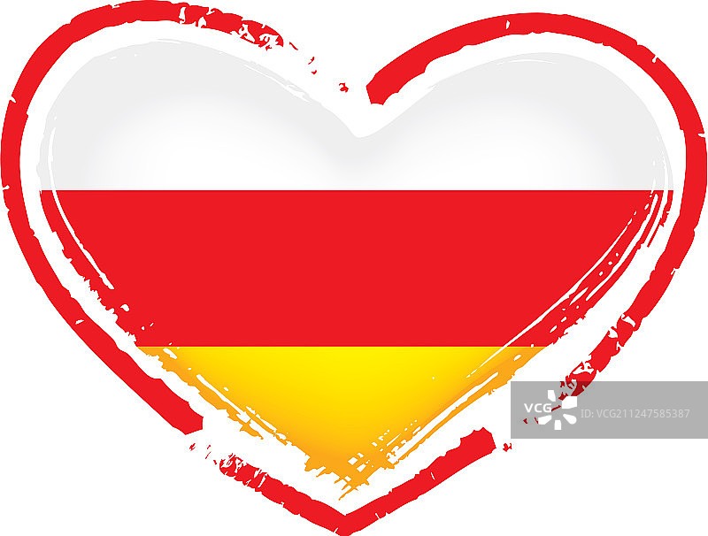 白色背景上的南奥塞梯国旗图片素材