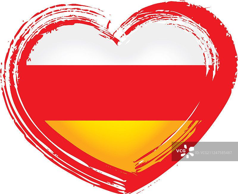 白色背景上的南奥塞梯国旗图片素材