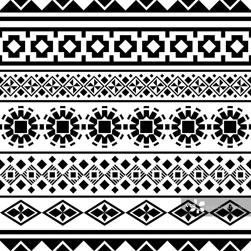 阿兹特克民族无缝图案图片素材