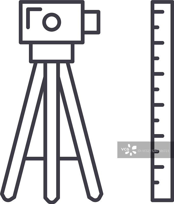 测地线线性图标概念图片素材