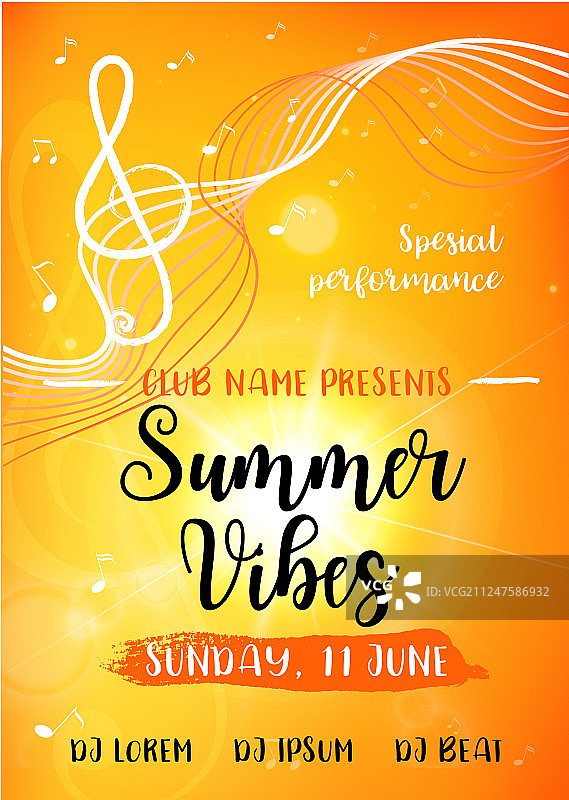 夏日氛围卡片图片素材