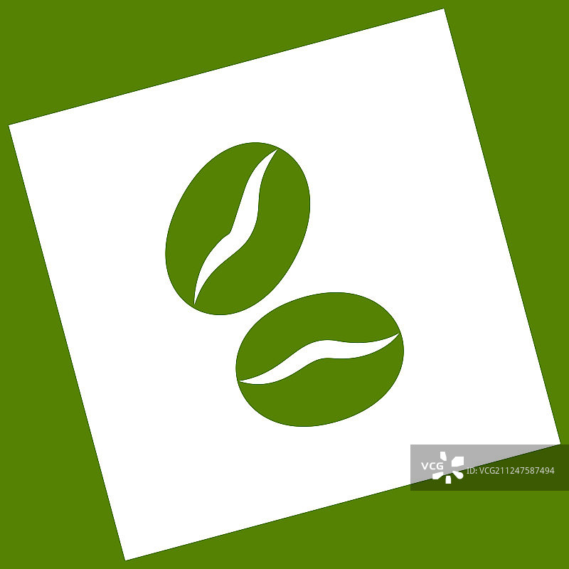 白色咖啡豆标志图标图片素材