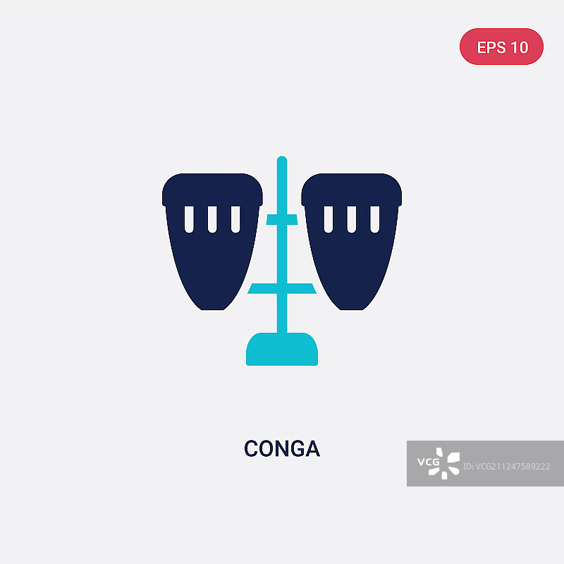 非洲风格双色康茄鼓图标图片素材