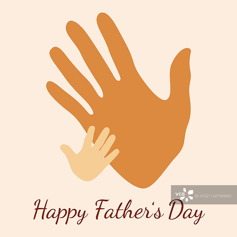 父亲节快乐：父子手印图片素材