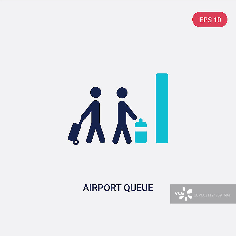 机场主题中的双色机场排队图标图片素材