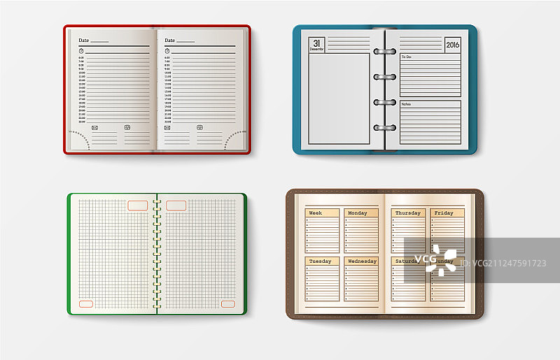 逼真的开放式笔记本素材图片素材