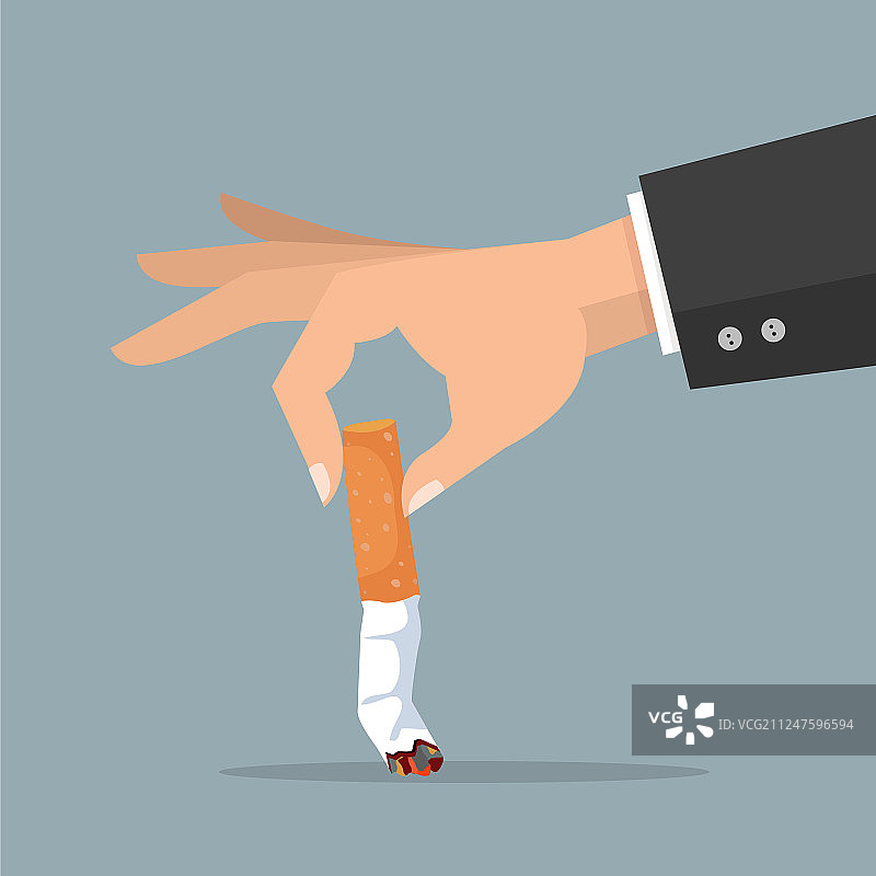 用手熄灭烟头图片素材