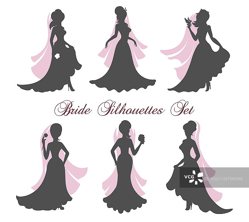 新娘剪影合集图片素材