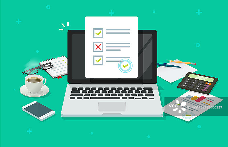 笔记本电脑上的在线表格调查图片素材