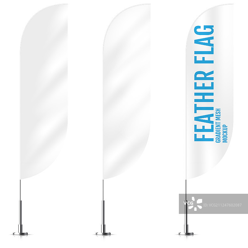 白色纺织羽毛banner旗图片素材