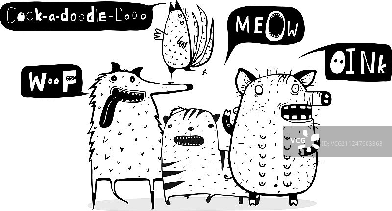 会说话的农场家畜动物图片素材