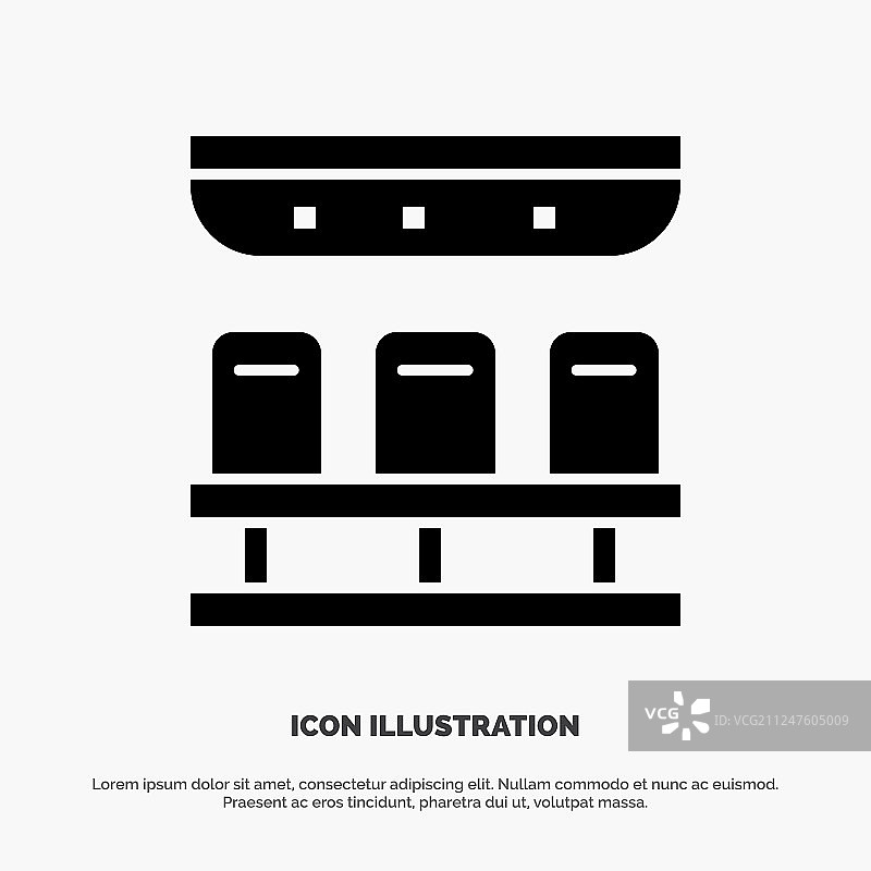 火车座位交通运输实体字形图标图片素材