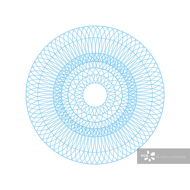 guilloche花结标志彩色细线蓝色图标图片素材