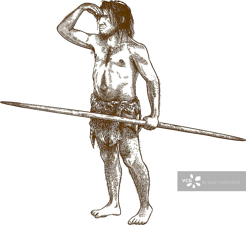 穴居人雕刻图片素材