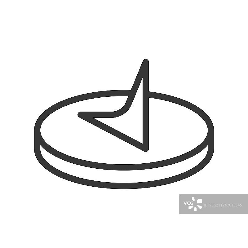 复古日晷时钟描边设计图片素材