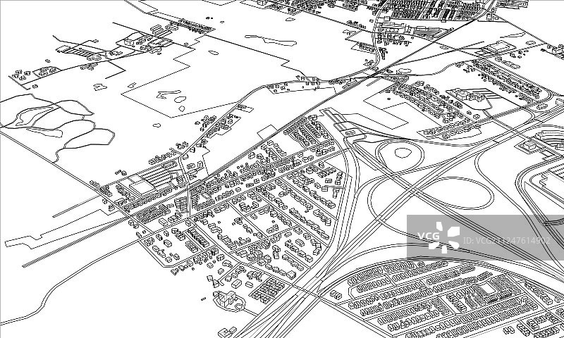 勾勒城市概念线框风格图片素材