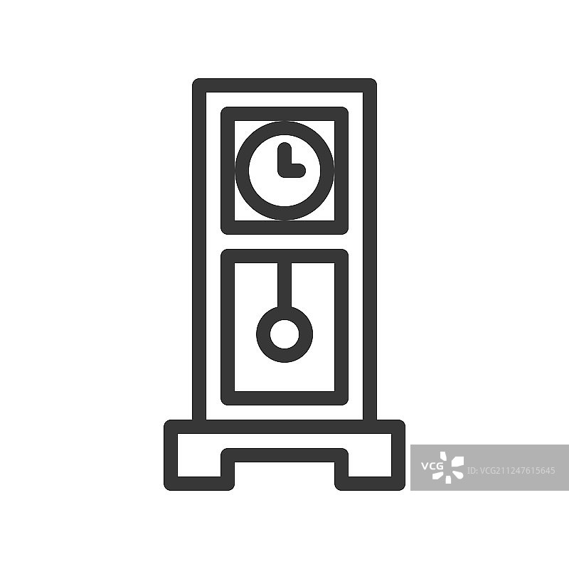 摆钟像素完美图标轮廓设计图片素材