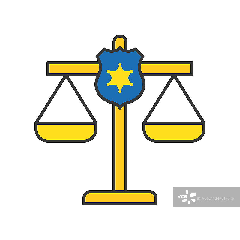 正义天平上的警徽图片素材