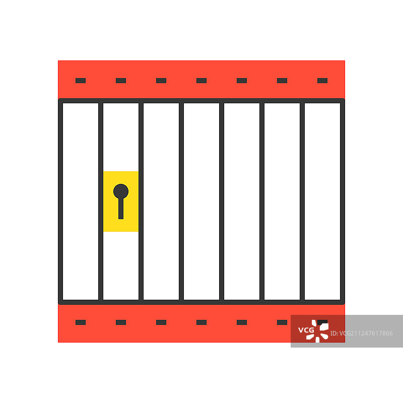 监狱或牢房扁平化设计像素完美图片素材