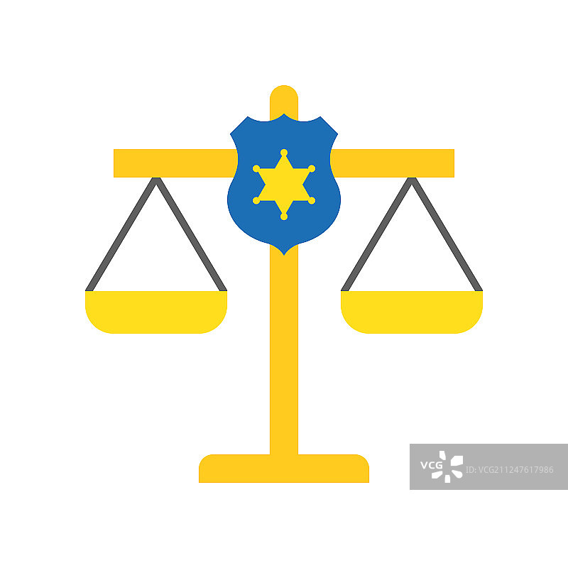 正义天平上的警徽图片素材