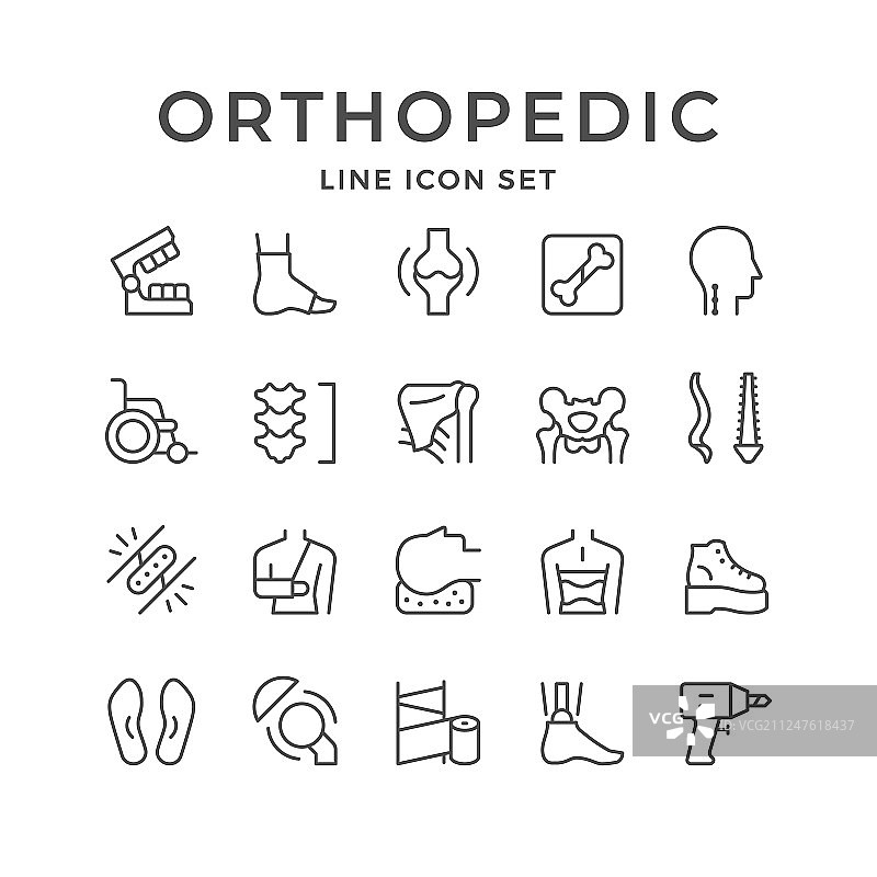 骨科线性图标集图片素材