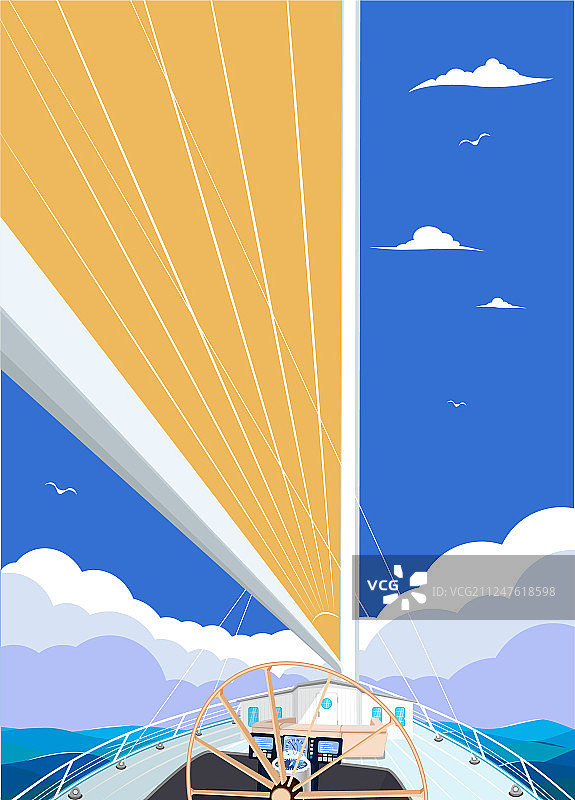 红色帆船海报图片素材