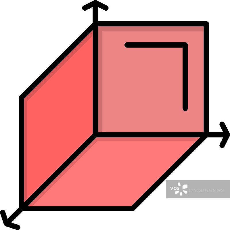 3D盒子长方体设计扁平风格彩色图标banner图片素材