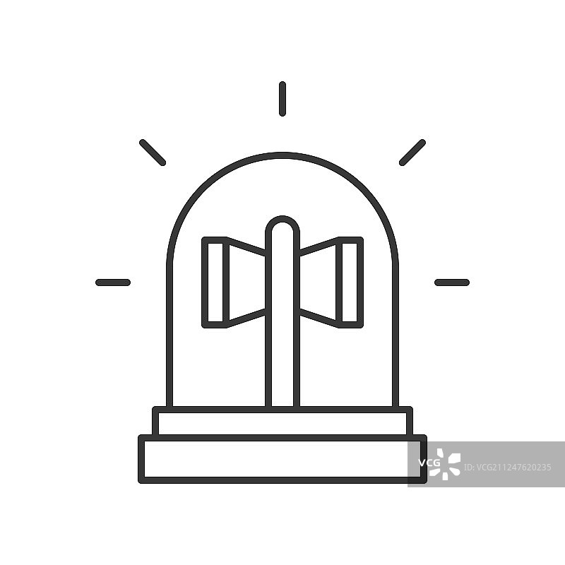 警笛灯警务相关图标可编辑轮廓图片素材