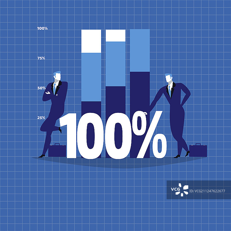 并排站立的两名商人图片素材