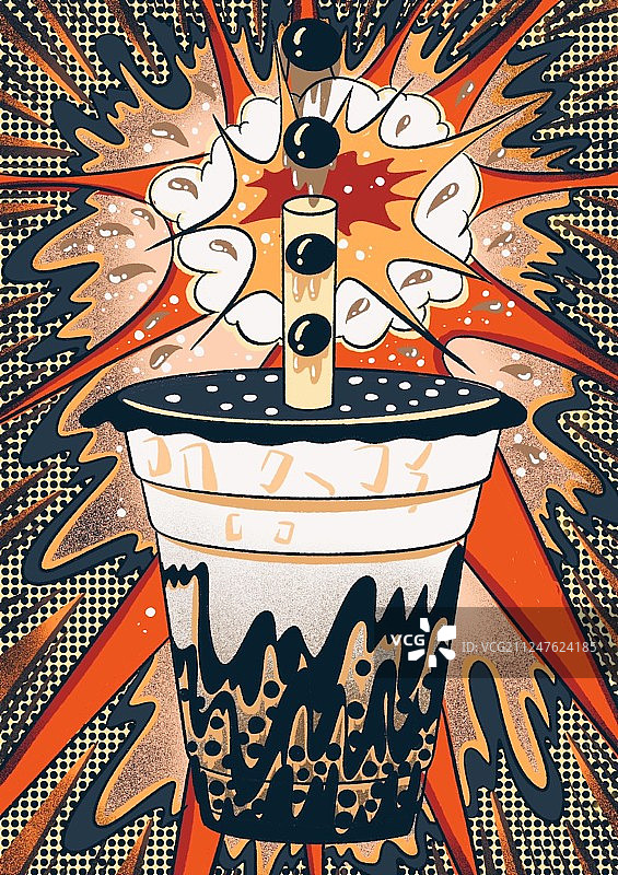 热量炸弹-珍珠奶茶图片素材