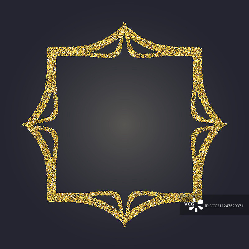 新艺术金色闪光装饰矩形图片素材