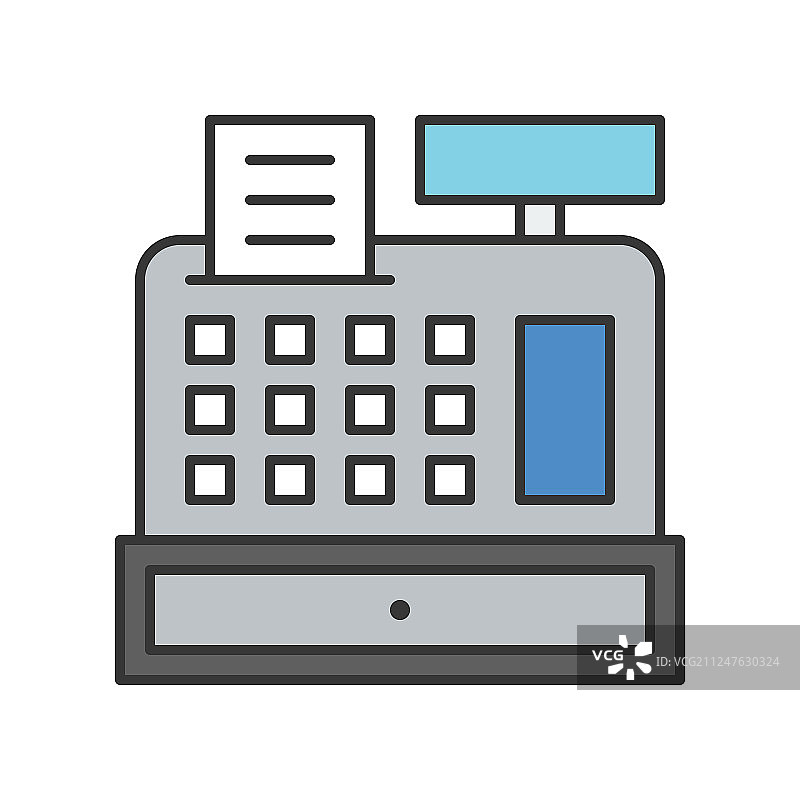 银行建筑收银机图片素材