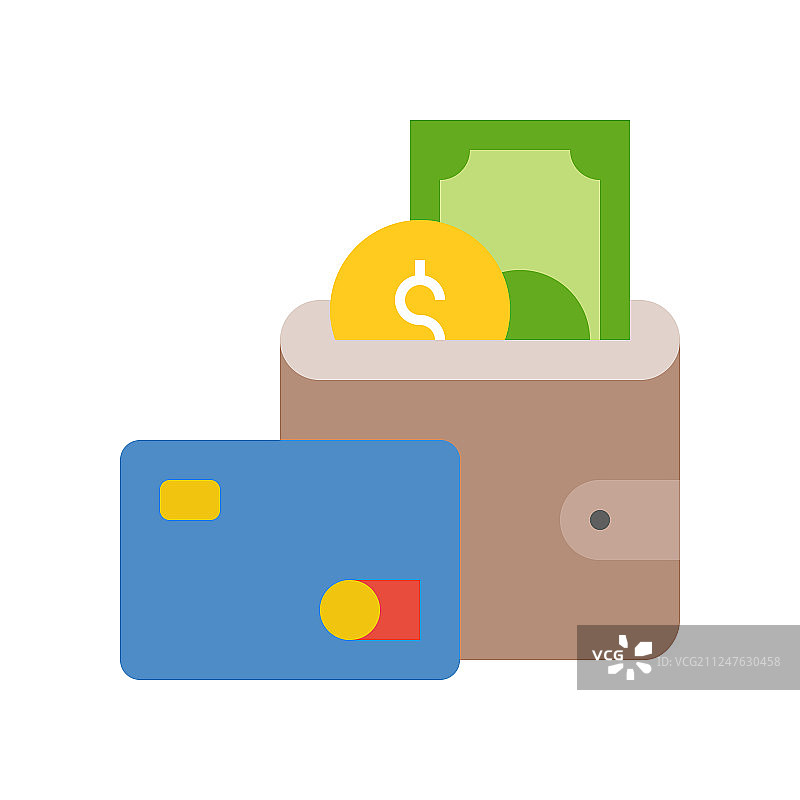 信用卡钱包和现金银行金融图片素材