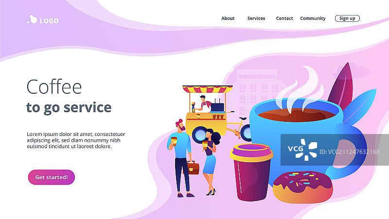 街头咖啡概念着陆页图片素材