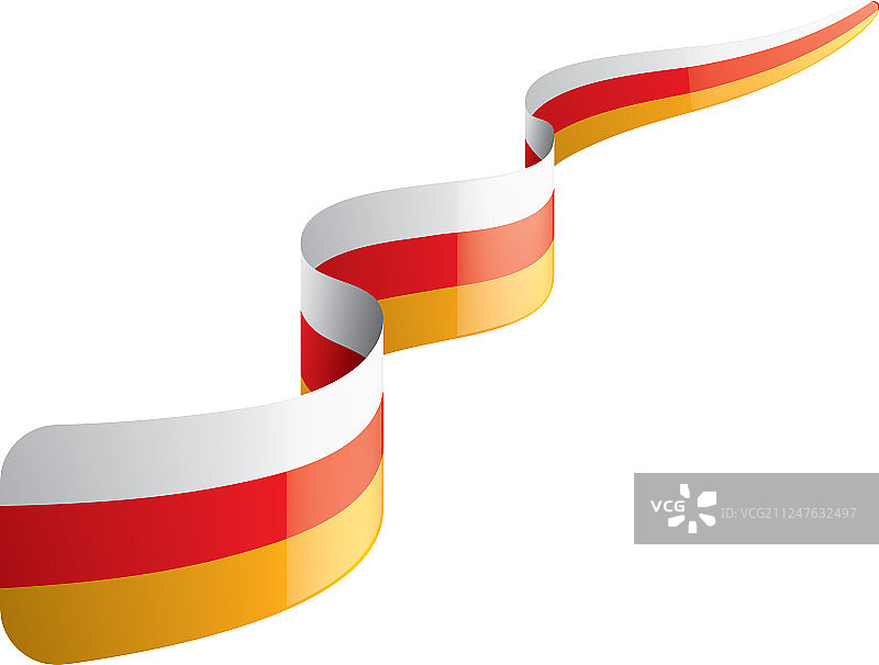 白色背景上的南奥塞梯国旗图片素材