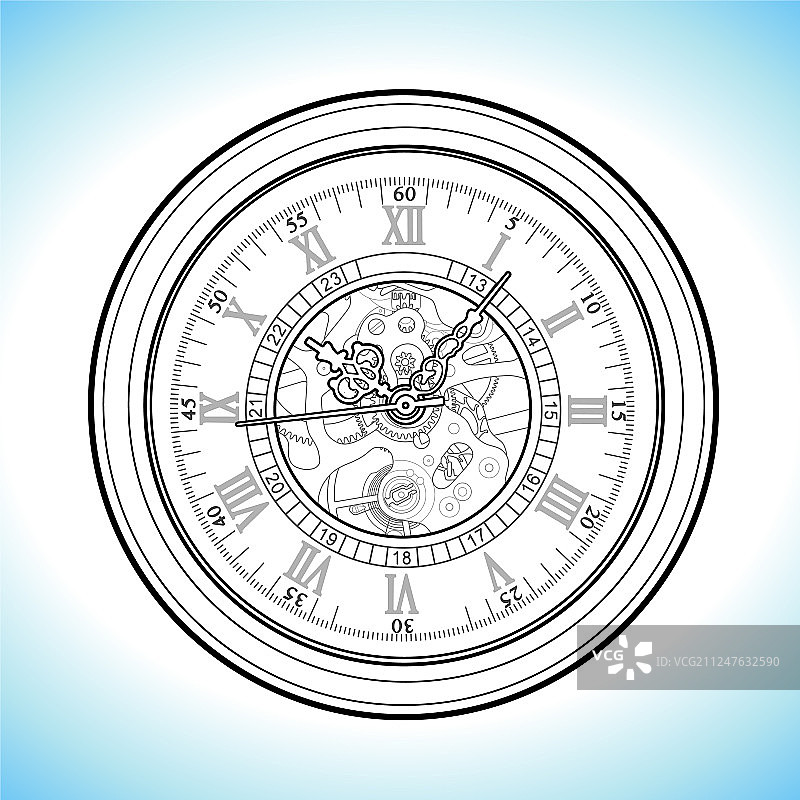 复古手表简笔画图片素材
