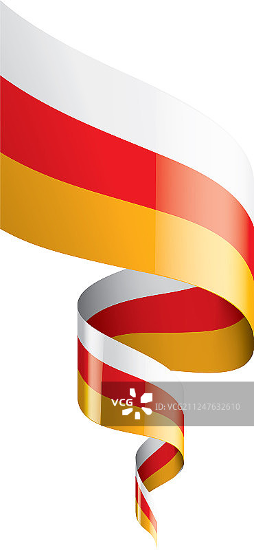 白色背景上的南奥塞梯国旗图片素材