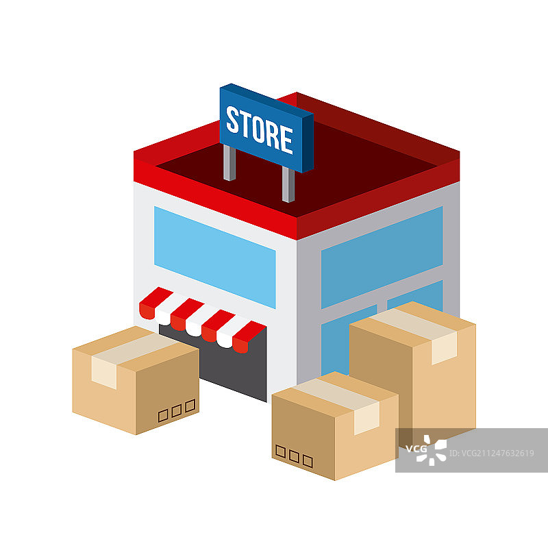 2.5D购物等距图标设计图片素材