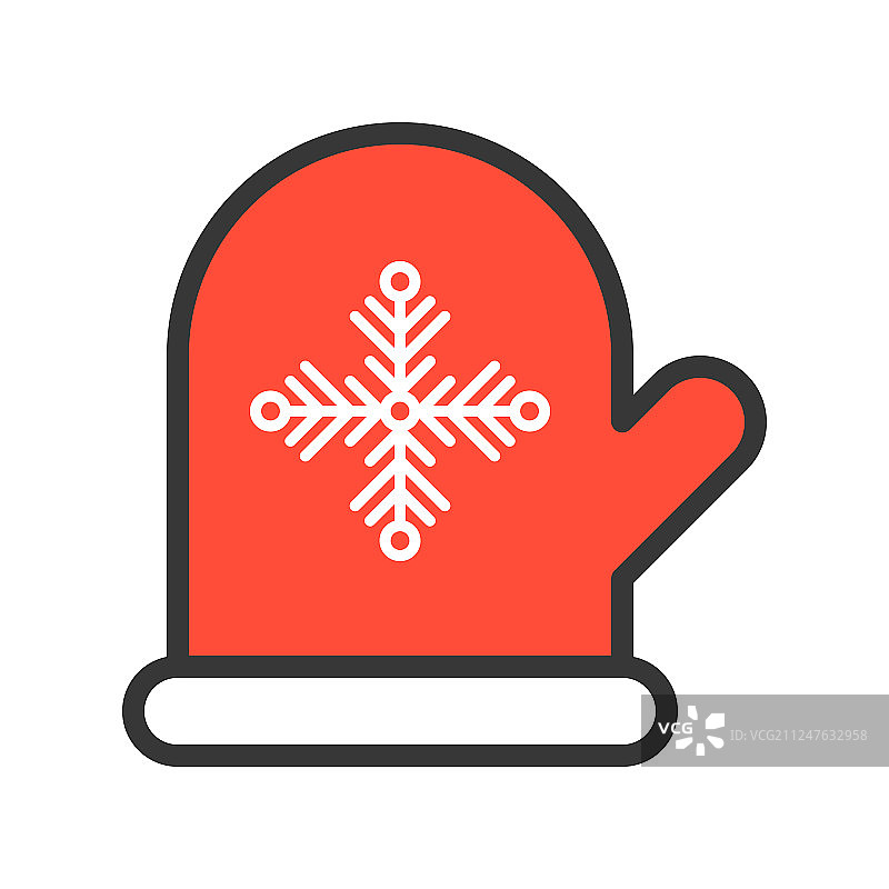 手套和雪花符号的圣诞节图片素材