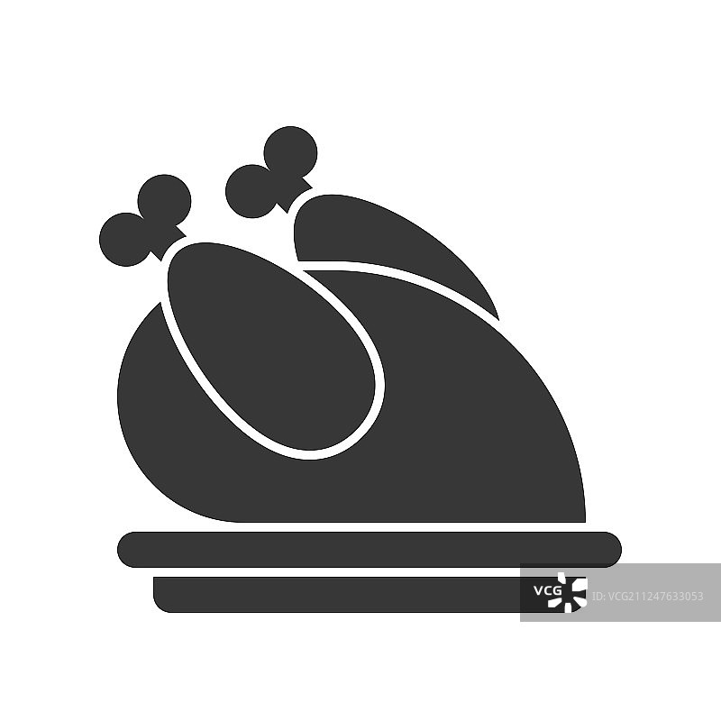 烤箱烤火鸡圣诞节图标集图片素材