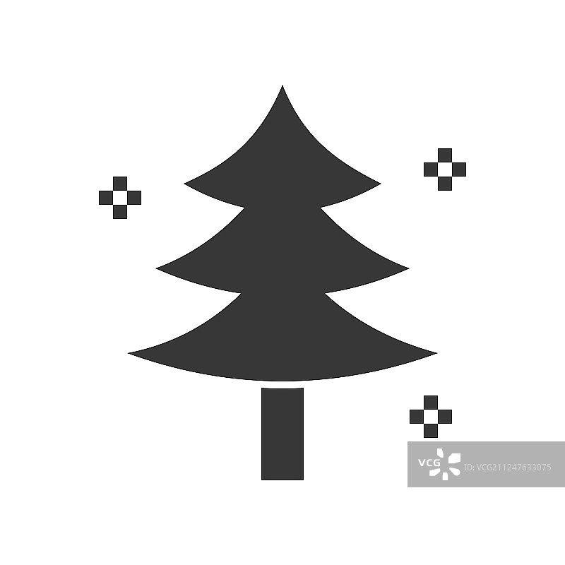 冬季圣诞树节日图标合集图片素材