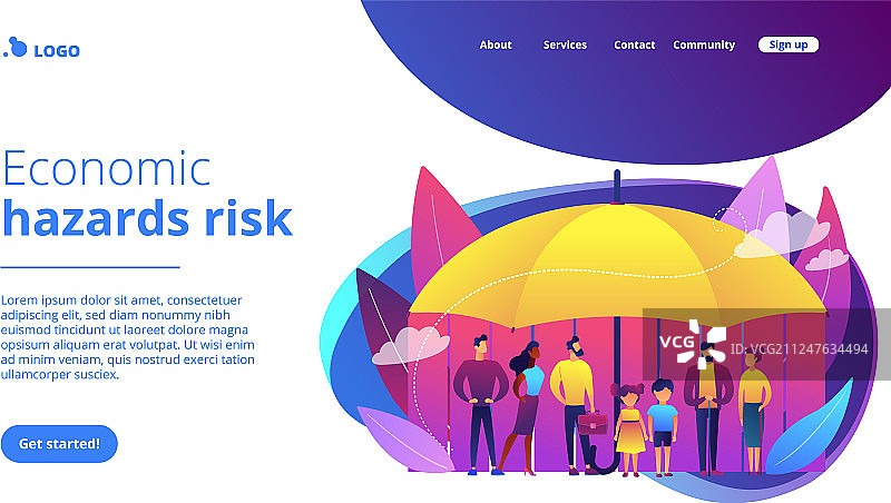社会保险概念着陆页图片素材