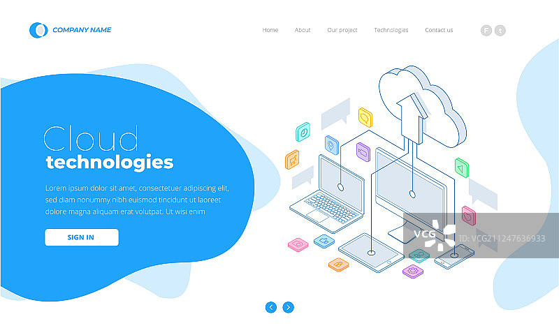 云计算概念网页设计模板图片素材