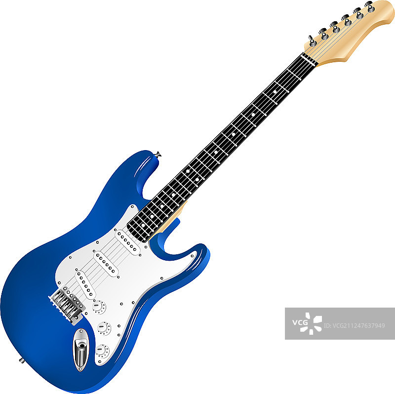 蓝色经典电吉他图片素材