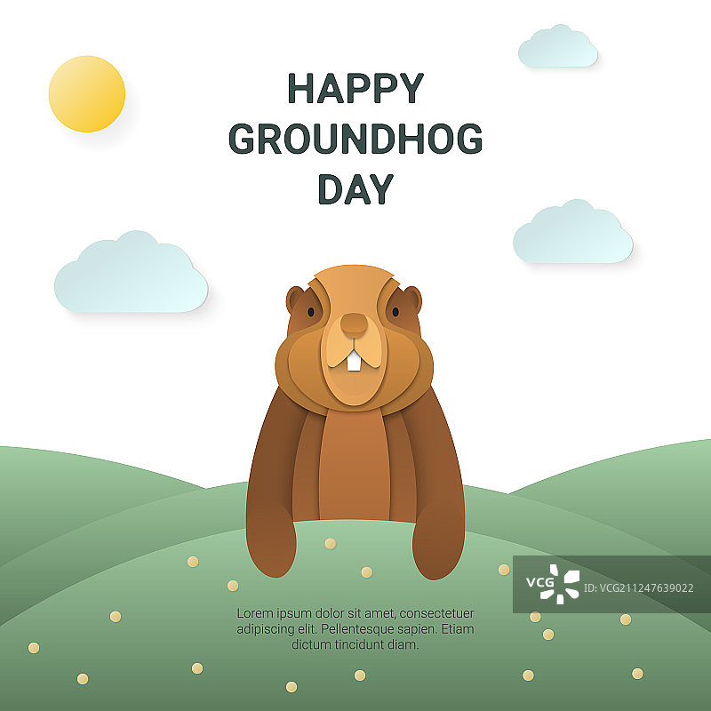 快乐土拨鼠日设计图片素材