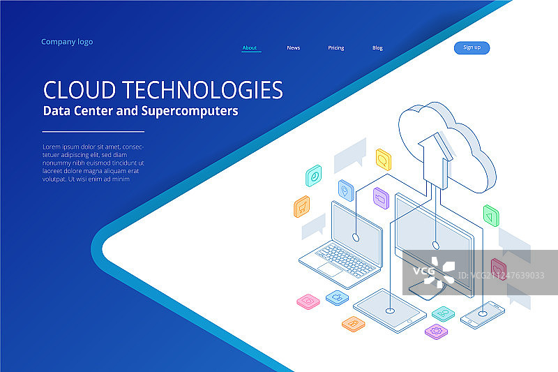 云计算概念网页设计模板图片素材