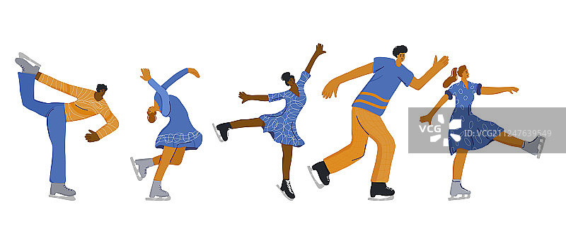 花样滑冰运动员冰场设计图片素材