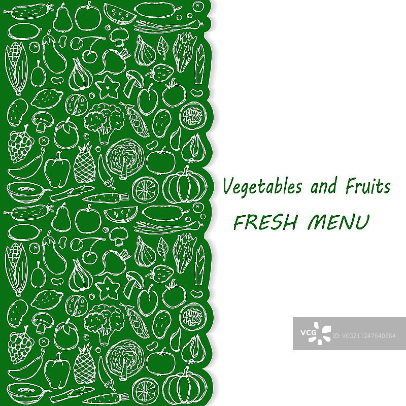 素食菜单封面涂鸦图片素材